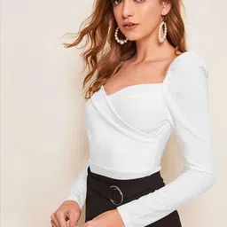 dream beauty fashion Women's Casual Full Sleeves V-Neck Regular Fit Stylish Top - 23" Inches (Isro-Top-02) image 3
