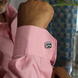 raajraani Pure 925 Sterling Silver Cufflink|King Sterling Silver Cufflink for Men| Oxidised Finish, No Stone | Gift for Him | (12.2 gms) image 4