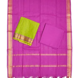 ivikta Mangalagiri Cotton Unstitched Salwar Suit Set with Dupatta for Women | South Cotton Handloom Suit Dress Material image 2