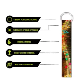 signoogle 1 Pcs Music Theme Lanyard Keychain Tag Holder Car Bikes Rider Boys Girls Holder Multicolored (6 x 1 Inch) image 3