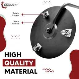 Robustt Under Vehicle Inspection Security Mirror with Redesigned Light Weight Wheel Base and PU Wheels (Pack of 1 - Round Type Size, Black) image 5