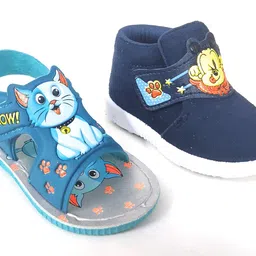 coolz Kids Chu-Chu Sound Musical First Walking Shoes and Sandals Baby Boys and Baby Girls for 9-21 Months (Combo-Pack of 2 Pairs) image 1
