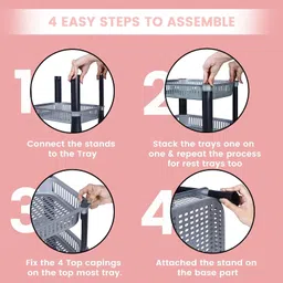 Black Olive Kitchen Storage Rack - Plastic 3 Layer Trolly Racks & Multipurpose Shelf Stand Space Saving Storage Basket for Office Restaurant Storge Vegetable and Fruits Racks image 4