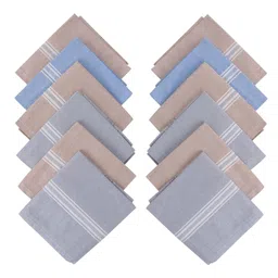 jenny denial PURE COTTON Multicolor RUMAL/Handkerchief FOR MEN PACK OF 12 (Size 48 * 48CM) hankies multicolored rumal image 1