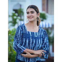 yash gallery Yash GalleryWomen's Tie & Dye Printed Regular Top for Women image 5