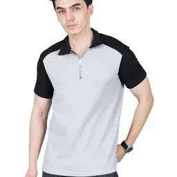 london hills Polo t Shirt for Man Colorblock with Zipper Tshirt Men Collar Tshirt image 1