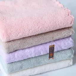 CLUZE Microfiber Coral Fleece Baby Face Towels, Soft and Absorbent Wash Clothes for Newborns, Infants and Toddlers, Gentle on Delicate Skin for Face Hands and Body, 10x10 Inch (4 Pcs) image 4