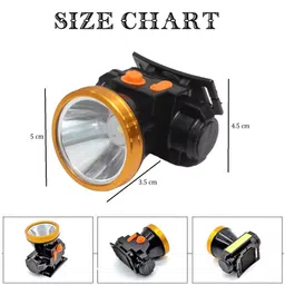 RENMAX Compact Head Torch Weatherproof LED Flash Spotlight Rechargable for Cycling Camping Caving Hiking Hunting Trekking ABS Plastic - 1Pc (50W LED-952) image 2
