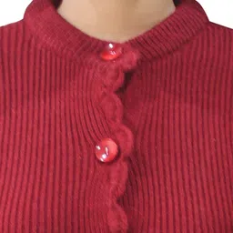 matelco women's woollen maroon Shrug Style Long Cardigan image 5