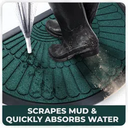 HOKIPO 45X75cm Polypropylene Outdoor mat Half Circle Pattern for Entrance Doormat, Welcome mat, Green (IN523) image 4