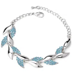 om jewells Crystal Jewellery Combo Of 5 Rhodium Plated Adjustable Alloy Bangle Bracelet for Girls & Women CO1000302 (Multicolor) image 2