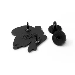 winks for days Busy Little Bee Holding Knife Hard Enamel Lapel Pin, 1.02"W x 1.22"H, Metal image 3