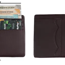mundkar Ultra Slim & Stylish Brown Credit Debit A.T.M Card Case Holder for Men Boys Girls Women. image 3