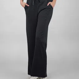 imperative Women High Waist Regular Fit Cotton Flared Trackpant (S, Grey1) image 4