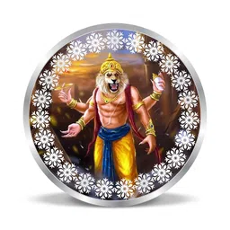 acpl Precious Moments BIS Hallmarked 999 Pure Silver Coin Narasimha Colorful Design available in 10,20,50,100 gram. image 1