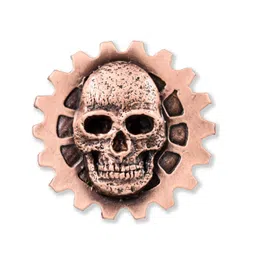 creative pewter designs Gear Skull Steampunk Copper Plated Lapel Pin, Brooch, Jewelry, GC34 image 1