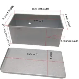 bakers pardise Aluminium Coated Bread Mould for Baking | Non Stick Rectangle Bread Loaf Tin for Making Sandwich Bread | Loaf Pan Bread Silver Baking Tray-Pack of 1 (Size-20Cm X 10Cm X 9.3Cm) image 2