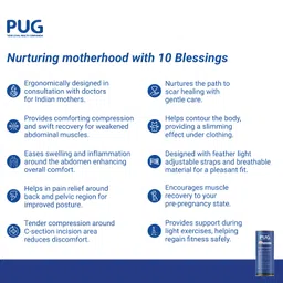 PUG Postpartum Belt, Universal size, Beige | Ergonomically designed for Indian Mothers | For C-Section and Natural Delivery | Eliminates post pregnancy pain, Muscle recovery to pre-pregnancy state image 5