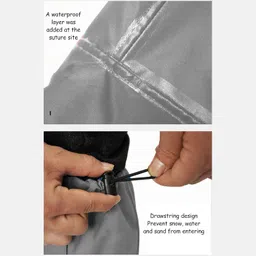 dnei Snow Masks Long Straps 600D Ripstop Oxford Fabric Waterproof Dirt Repellent Hiking Boots with Pocket for Mountain Climbing (Grey) image 3