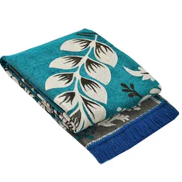 Linen Basics Designer Superfine Exclusive Velvet Chenille Carpet/Area Rug/Bedside Runner, Chenille Living Room Carpet, Durries in Krishna Style (Aqua Blue, 4.5 x 6 Feet) image 3