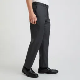 park avenue Men's Regular Fit Structure Pattern Poly Viscose Blend Flat Front Formal Trouser image 2
