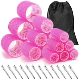VIEWS Self Grip Rollers Hair Curlers 30Pcs Set with 18Pcs Hair Roller 3 Sizes (6 Large Rollers, 6 Medium Rollers and 6 Small Rollers) and 12 Clips for Long Medium Short Hair Volume image 1