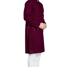 divisive Men's Sequince Embroidered Cotton Blend Only Slim Fit Kurta image 3