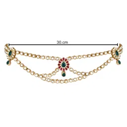 i jewels Gold Plated Traditional Ethnic Kundan & Stone Adjustable Kamarband/Belly Chain/Kandora/Waist Belt For Women (B055QG) image 5