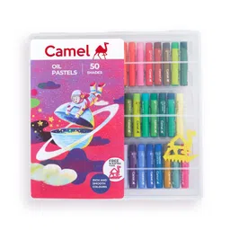camel Camlin Kokuyo Oil Pastel With Reusable Plastic Box, Multicolor - 50 Shades image 1