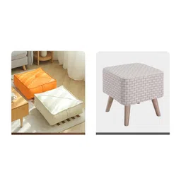 merishopp Floor Pillow Decorative Square Floor Cushion for Balcony Indoor Outdoor Yoga Orange image 2