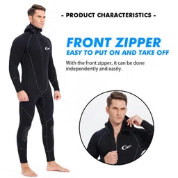 meadawgs Meadawgs® Mens Wetsuits Jumpsuit Full Body Neoprene 5mm Keep Warm for Snorkeling XXL image 3