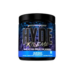 PS PROSUPPS Hyde Xtreme- Hard Hitting Energy Pre Workout Supplement | Caffeine, Beta-Alanine, Creatine Hcl, L-Arginine | For Muscle Pump, Vascularity|30 Servings (Blue Razz), Powder, 195 grams image 1