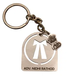 kraftnix Lawyer/Advocate Personalized Keychain - Stainless Steel Customizable Engraved Key Ring with Names - Best Gift For Advocate (4 cm x 4.5 cm, Silver Color) image 4
