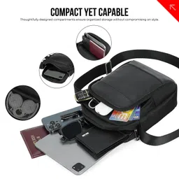 fatmug Unisex Mini Messenger Bag - Sling Crossbody For Travel And Office - Fits 8 Inch Tab image 3