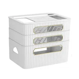 THE STYLE SUTRA Router Rack Space Saving Cable Management Box for Living Room Bedroom Office White 3 Tier image 3