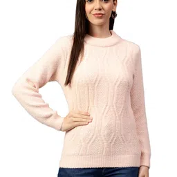 cantabil Self Design Turtle Neck Full Sleeves Regular Fit Women Casual Sweater | Casual Sweater for Women | Women Sweater for Winter Wear (P_LSWT00116) image 1