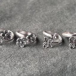 pv jewels Women & Girls Metal Fancy Glossy finish Toe Ring Adjustable Bichiya/Leg Finger Ring_Combo_2 (A_C_P_110751_Silver) image 3