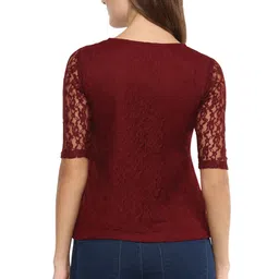 miss chase Womens Navy Blue Lace Top image 4