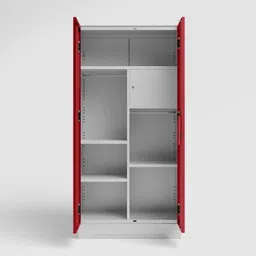 GODREJ INTERIO Almirah Slimline 2-Door Steel Almirah, Cupboard for Clothes (Royal Ivory and Baked Apple), 1-Year Warranty, 1 Locker, 4 Shelves and Curvilinear Mirror image 5