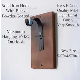 desire shop CANOGLOO Pack of 2 MDF & Iron Plant Hanger Hooks Heavy Duty 7 inch Wooden Plant Hanger Hook for Wall Hanging Plant Bracket for Lantern, Bird Feeders, Wind Chimes Home Decor for Indoor and Outdoor image 3