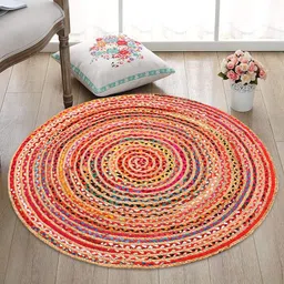 alby ☆LBY Handwoven Cotton Natural Reversible Rugs Round Braided Floor Carpet Mat for Living Room, Bedroom, Dining, Office, Restaurant (60 CM, H) image 3