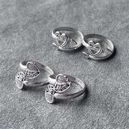 kp jewels Women & Girls Metal Fancy Glossy finish Toe Ring Adjustable Bichiya/Leg Finger Ring-Combo-2 (A_C_P_110730_Silver) image 2