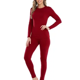 weerti Thermal Underwear for Women Long Johns Women with Fleece Lined, Base Layer Women Cold Weather Top Bottom(Red M) image 1