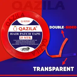 Qazila Hair Patch Tape| Hair Wig Tape| Double-sided| Waterproof| Transparent| For Base Protection & Easy Cleanup| Maximum hold upto 2 days| Very Low Residue Tape image 2