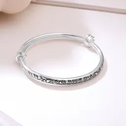 yellow chimes Silver Plated Copper Classic Design Adjustable Antique Designer Bangle for Women image 2