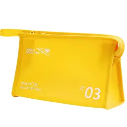 house of quirk Toiletry Bag for Women Travel Macaron Jelly Toiletry Bag Travel Makeup Bag Hanging Toiletry Bag for Men Toiletry Bags (Yellow) image 1