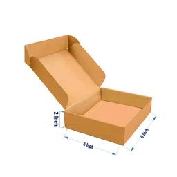 generic K K Industrial Multipurpose Brown Cardboard Box for Packing, Packing Material, Self Locking Flat Corrugated Boxes 6 x 4 x 2 Inch Sturdy Boxes for Online Selling/E-commerce Shipping (Pack of 100) image 1