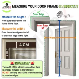 ARMORX High Tensile Polyester Magnetic Door Mosquito Net, Self Closing Magnets with Buckle Strap, Protection from Insects, Pets & Kids Friendly - BLACK-210cm x 100cm image 3