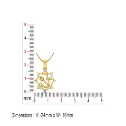 rasav 925 Sterling Silver Gold Plated Om Gada Pendant for Men & Women With Cable Chain | Pure Silver Religious Locket for Good Health & Wealth image 5