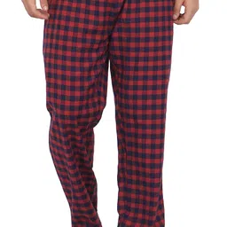 fflirtygo Mens Cotton Pyjama, Pyjama for Men, Night Wear Pajama Blue and Yellow Check and Blue and Pink Check Combo Pack image 1